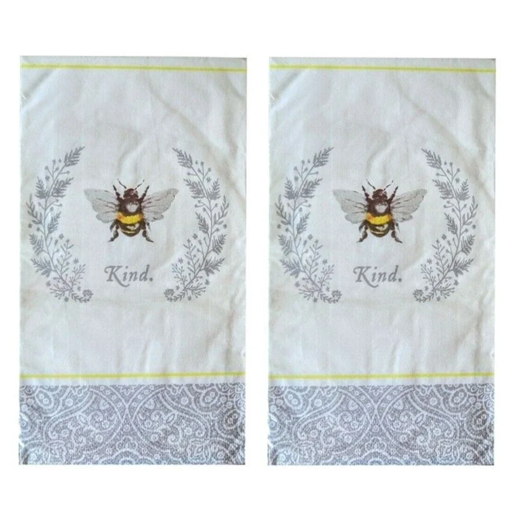 Bee Kind Paper Guest Towels Napkins Country Cottage 20 Ct Set of 2 Decoupage